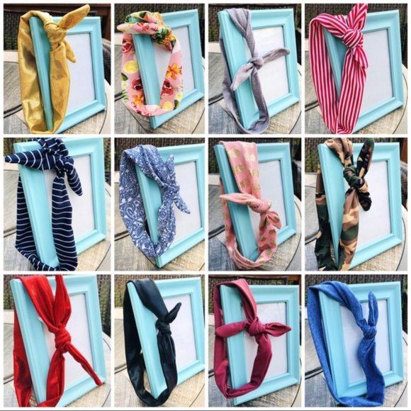 Pink with Gold Pineapples Tie-Up Headband - Picture 4 of 4